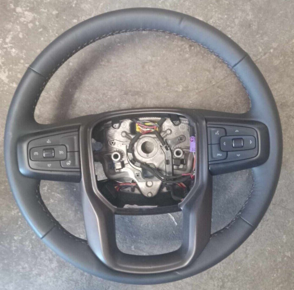 OEM 2019-2022 Sierra AT4 Leather Steering Wheel Black Heated 84946324