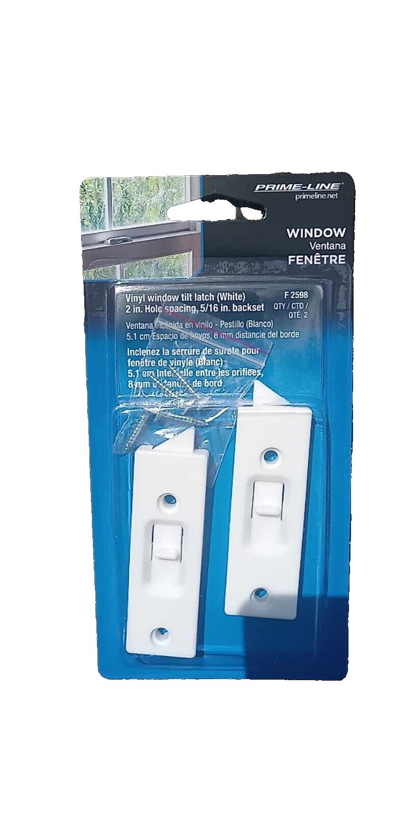 Prime-Line Vinyl Window Tilt Latch White Spring Loaded Lot of 6 F 2598