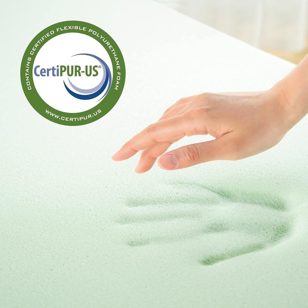 New ZINUS 1.5 Inch Green Tea Memory Foam Mattress Topper, Queen AZ-GTFT-150Q
