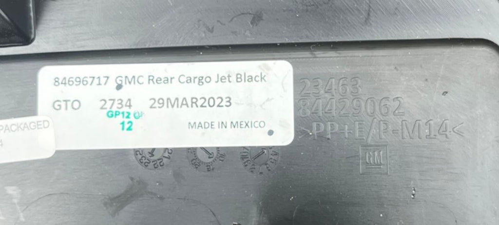 OEM GMC Yukon Illuminated Cargo Sill Plate - Jet Black (Part #84696717)
