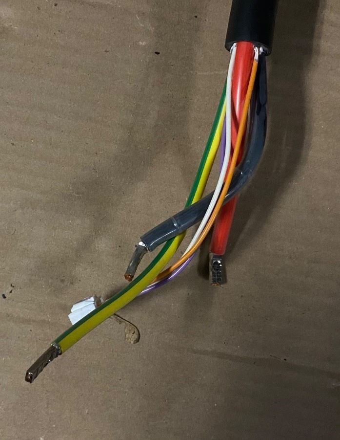 OEM | 4 Prong Power Chord Stripped End for EV Chargers VOLEX VEUS1450TH2A3