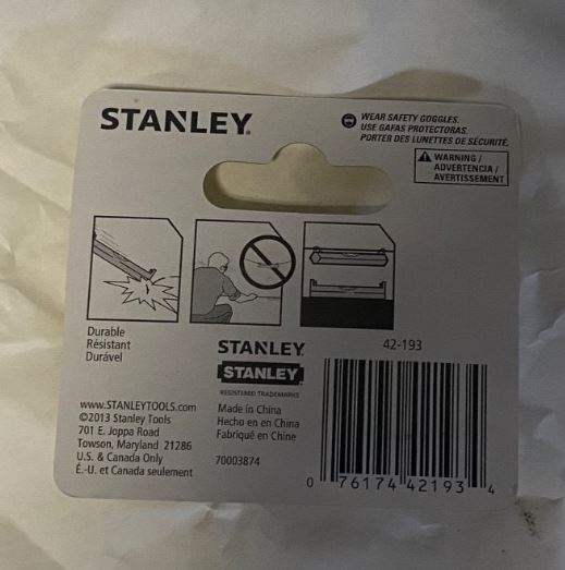 Stanley 42-193 Plastic Line Level 3" High Visibility Yellow Bulk Case Lot of 36