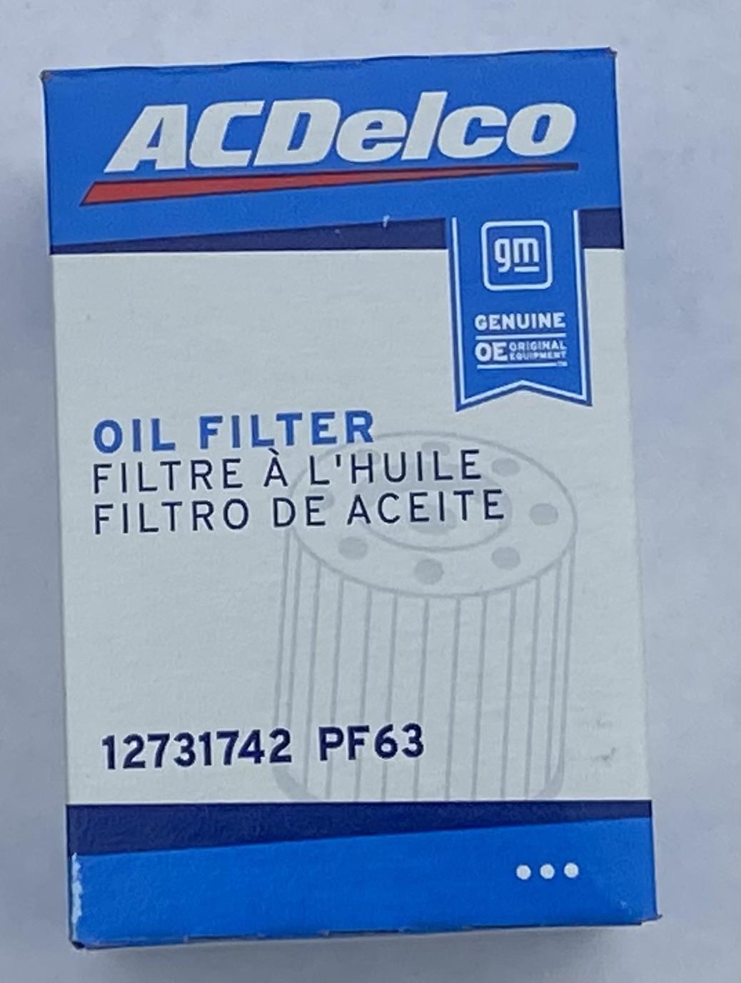 ACDelco GM 12731742 PF63 Oil Filter for Silverado Sierra Tahoe Traverse