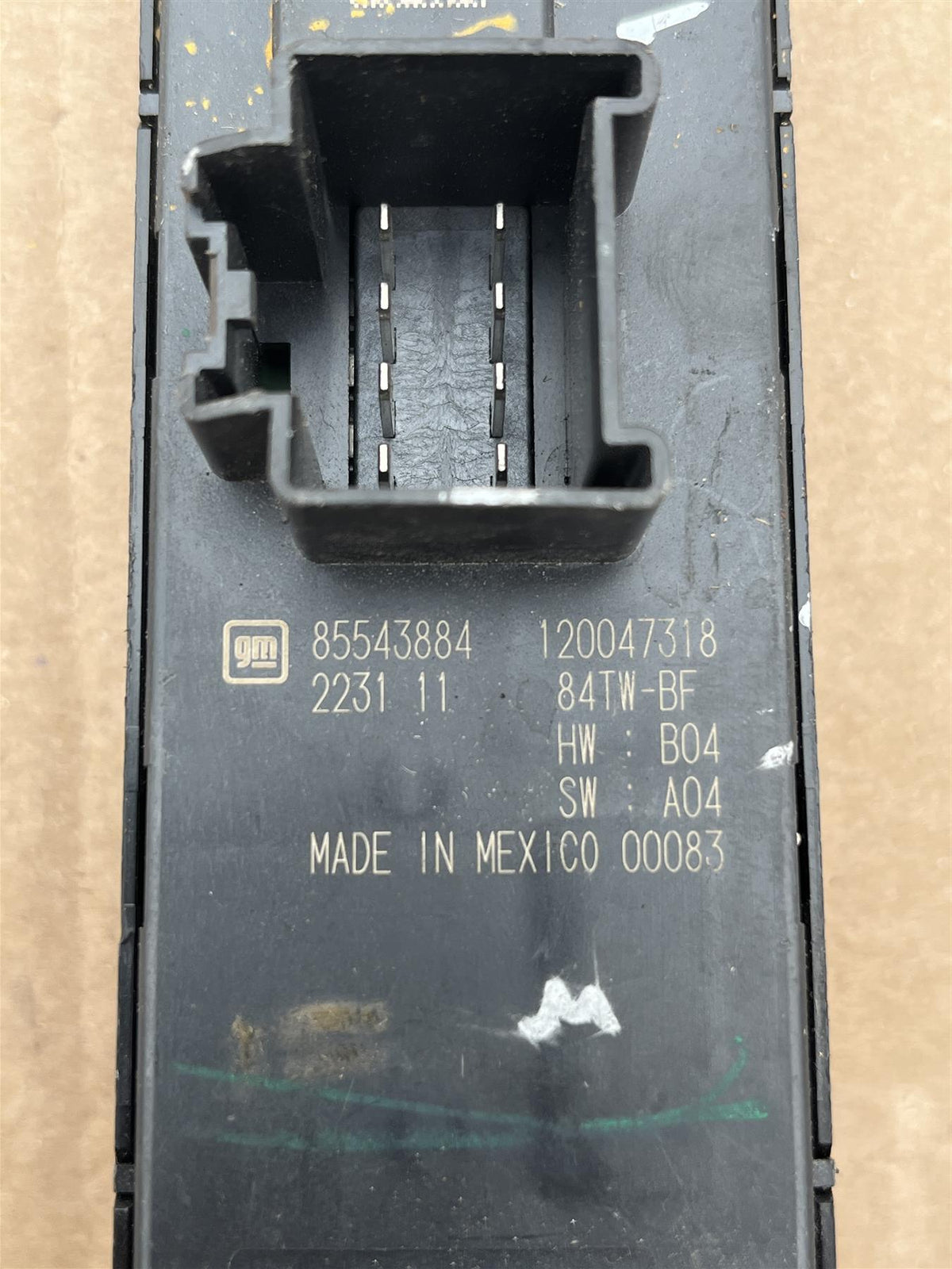 OEM GM 85626655 Jet Black Front Door Window Switch Replaces 85543884