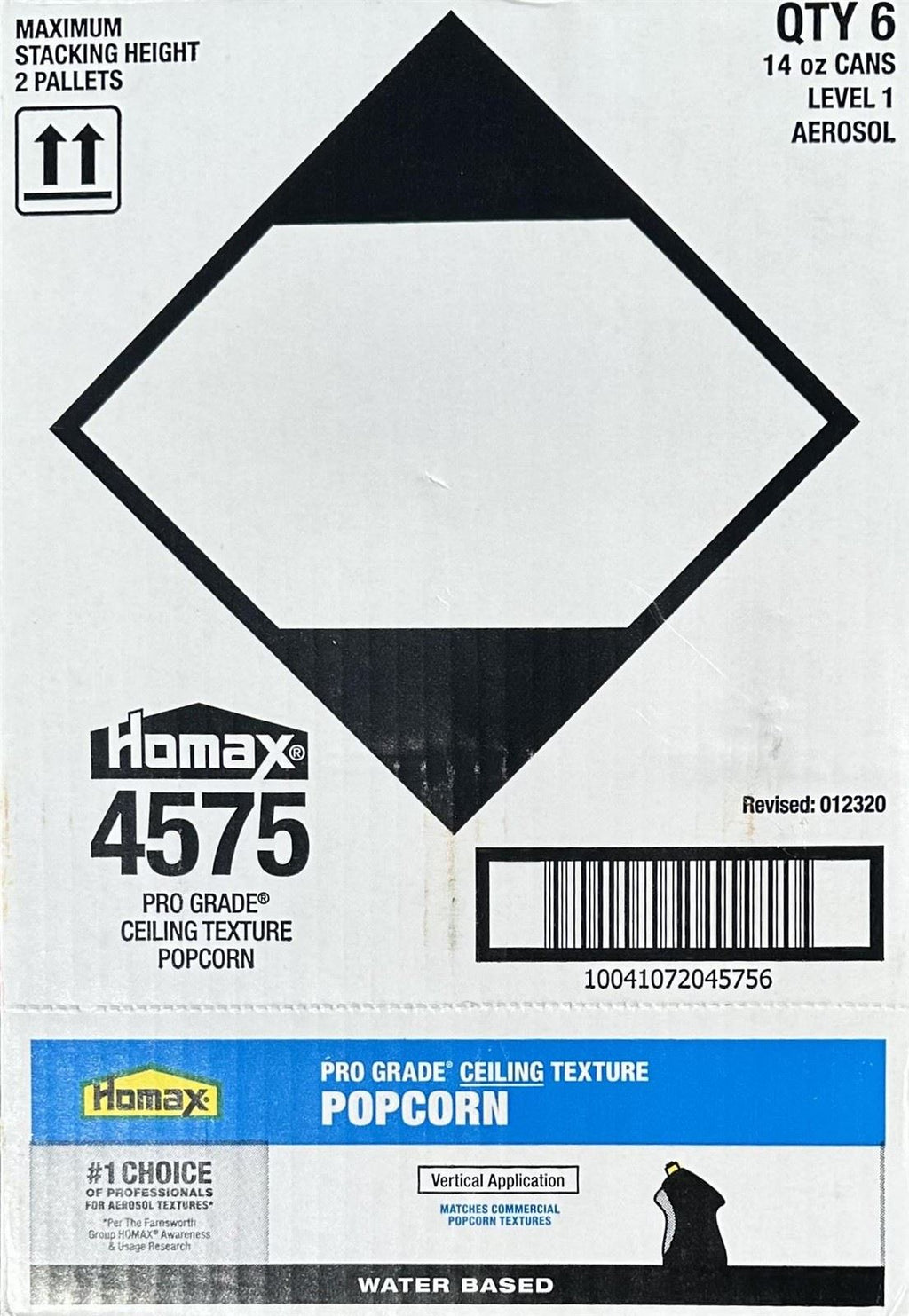 Homax Pro grade 14 oz. White Popcorn Water-based Ceiling Texture Spray Case of 6