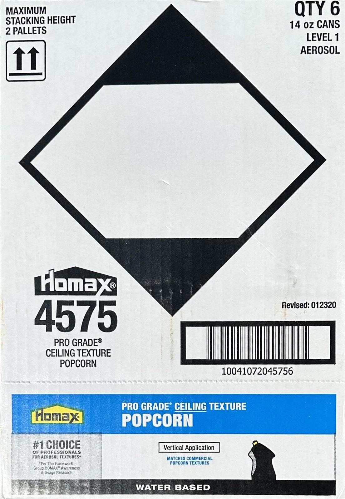 Homax Pro grade 14 oz. White Popcorn Water-based Ceiling Texture Spray Case of 6