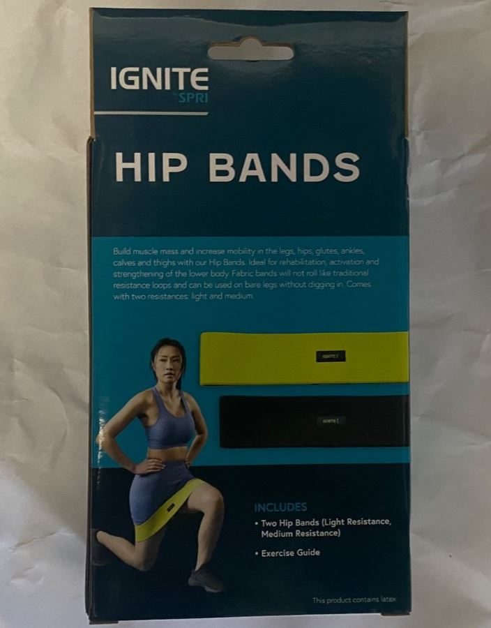 Ignite by SPRI 2 Piece Hipbands Resistance Loop Bands Exercise Case Lot of 12