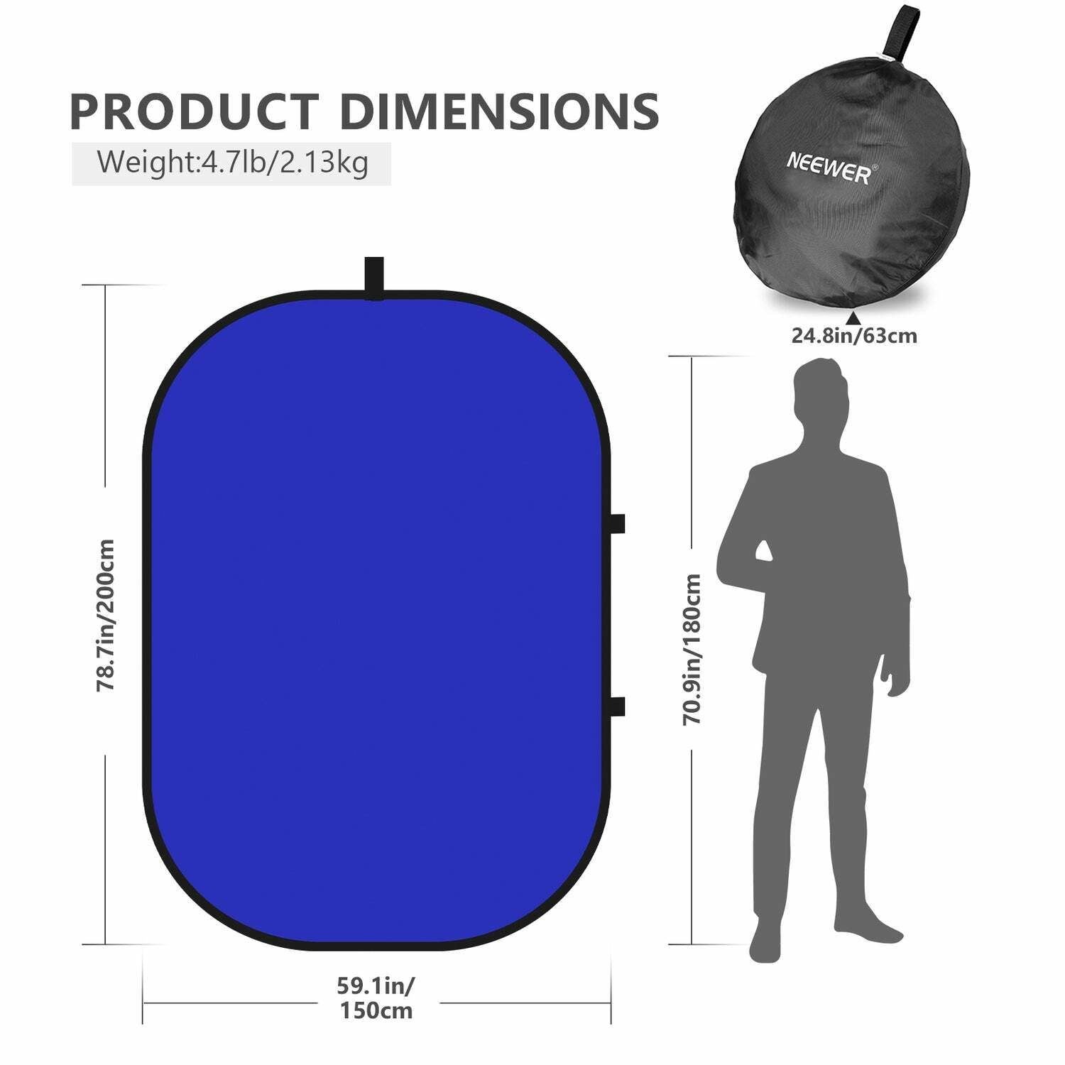 Neewer 5'x7' Chromakey Screen Collapsible Backdrop
