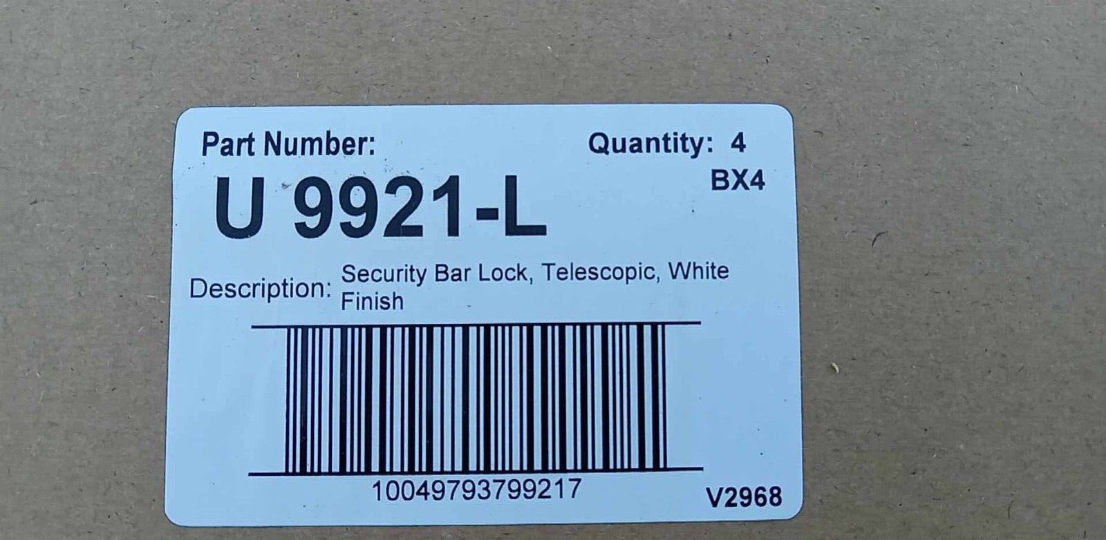 4 RELIABILT 28"-48" Adjustable Aluminum Sliding Patio Door Security Bar U 9921-L