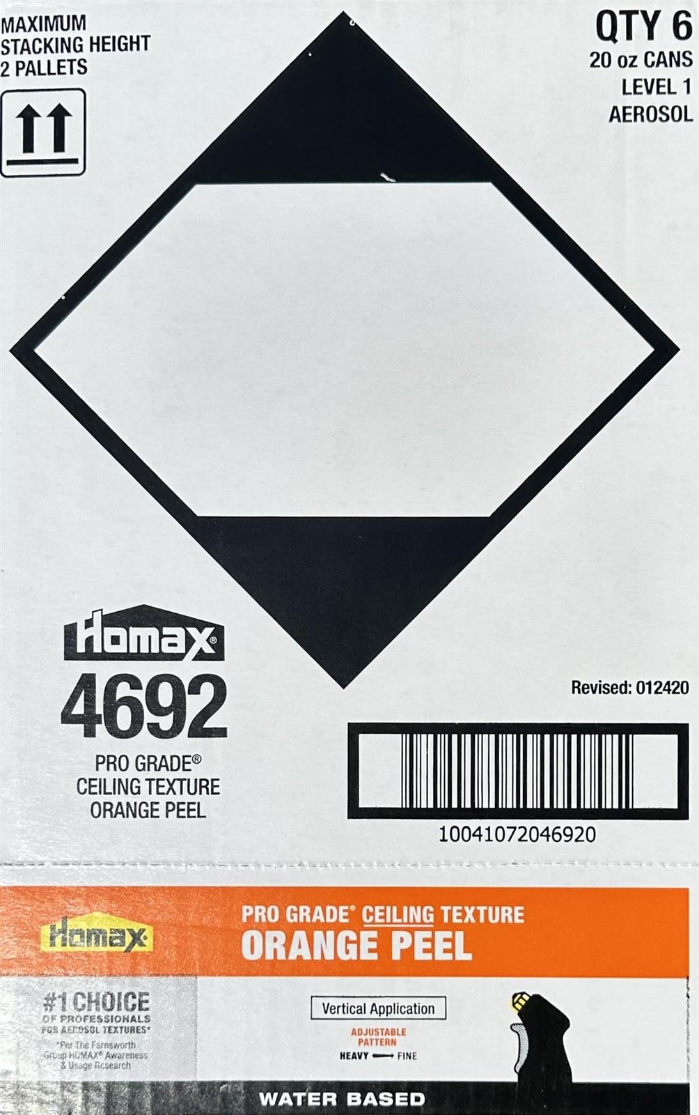 Homax Pro 20 oz. White Orange peel Water-based Ceiling Texture Spray Case of 6