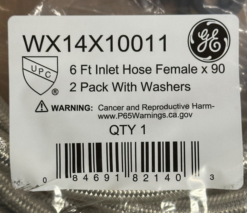 OEM | GE Washer Hose 6 Ft. Stainless Steel Pack of 2 with Washers Case of 8