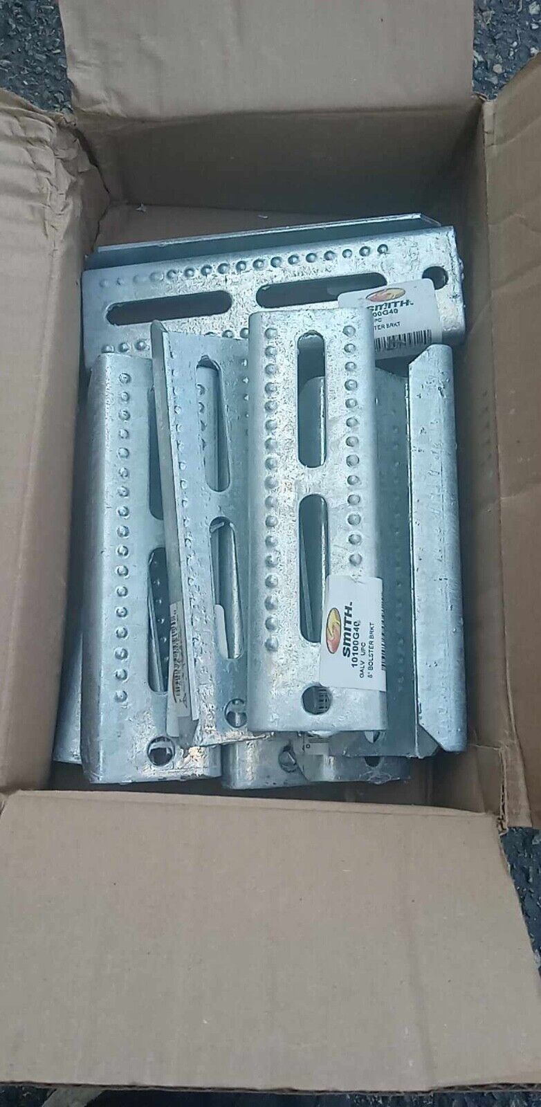 CE Smith Bolster Bracket Galvanized , 8",  Double Slot, Case of 12 10100G40