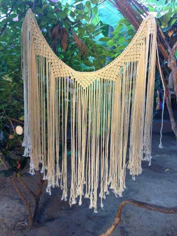 Bohemian Beige Handmade Hanging Tapestry