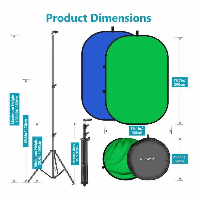 Neewer 5'x7' Chromakey Screen Collapsible Backdrop