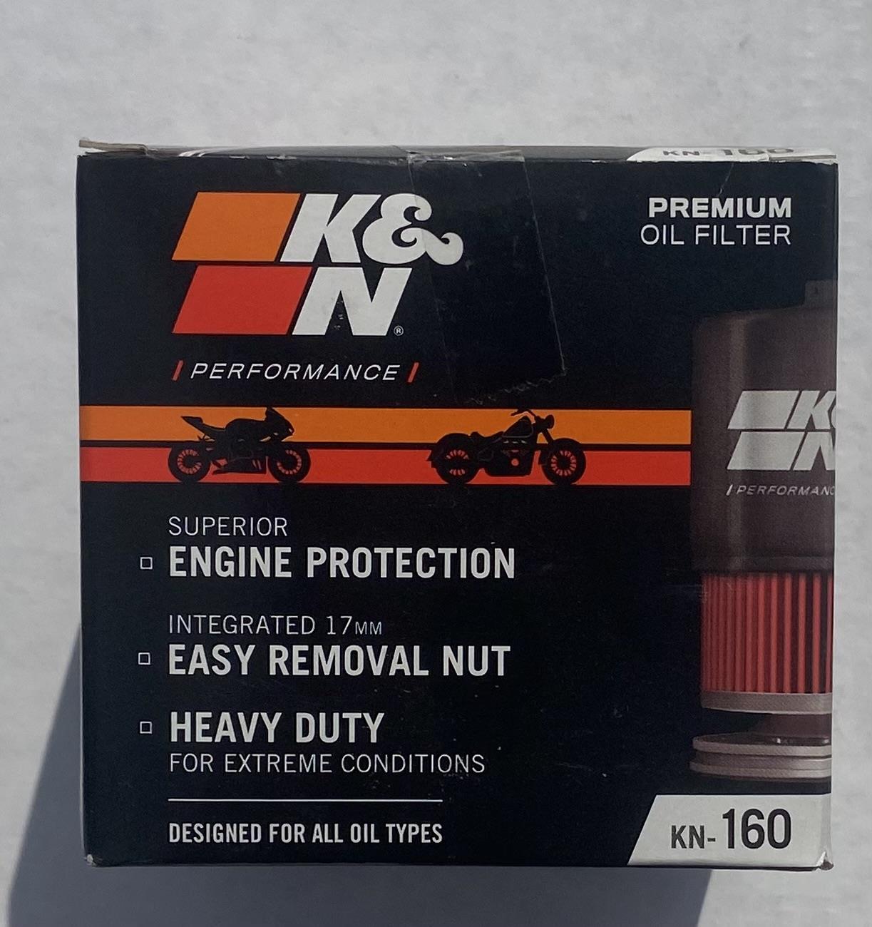 K&N KN-160 Oil Filter for BMW R1250GS/F900R/S1000RR 2015-2025
