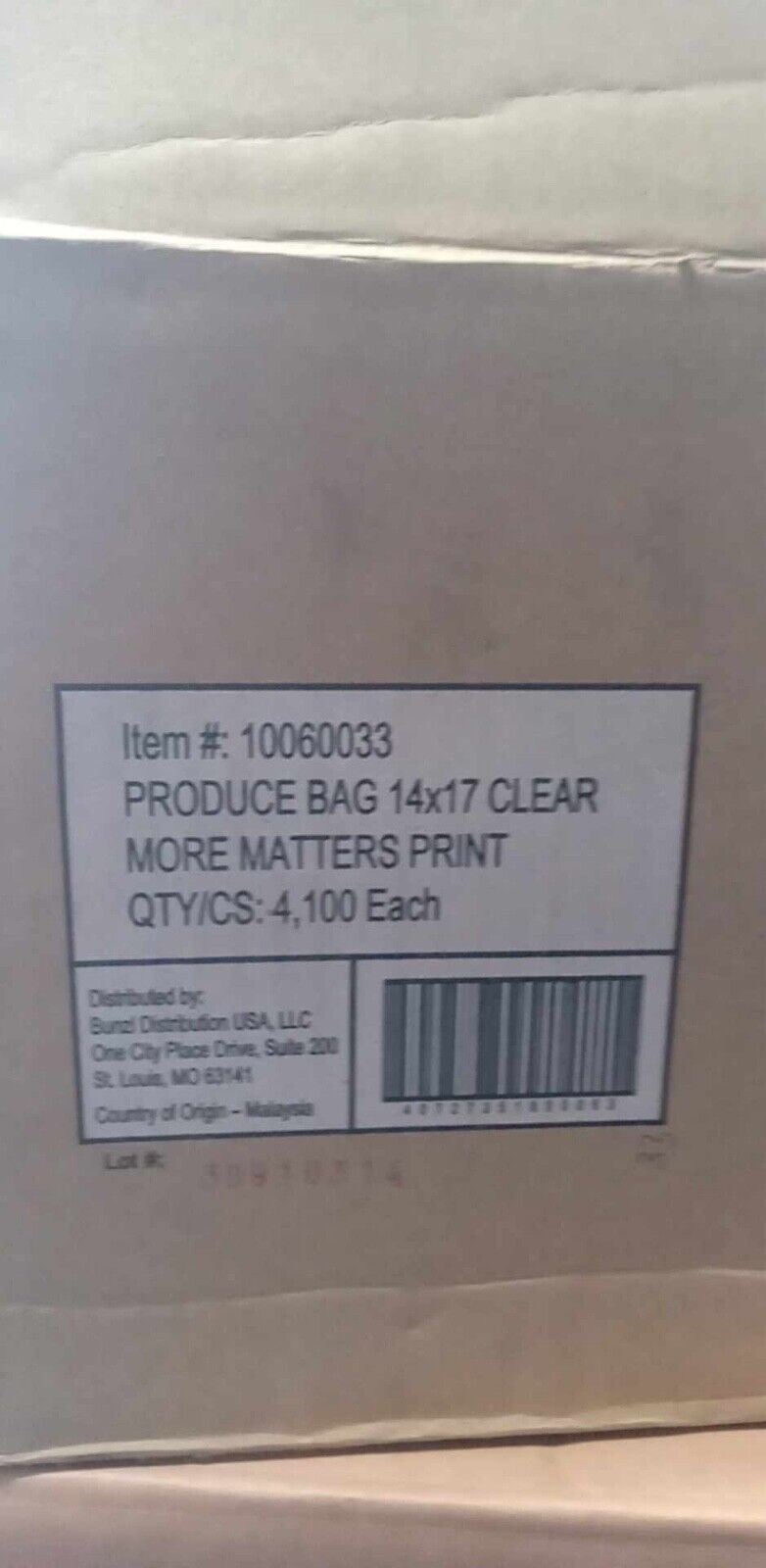 MoreMatters 14" x  17" Produce Bags Case Of 4 Rolls x 1000 Bags 3 BOXES 10060033