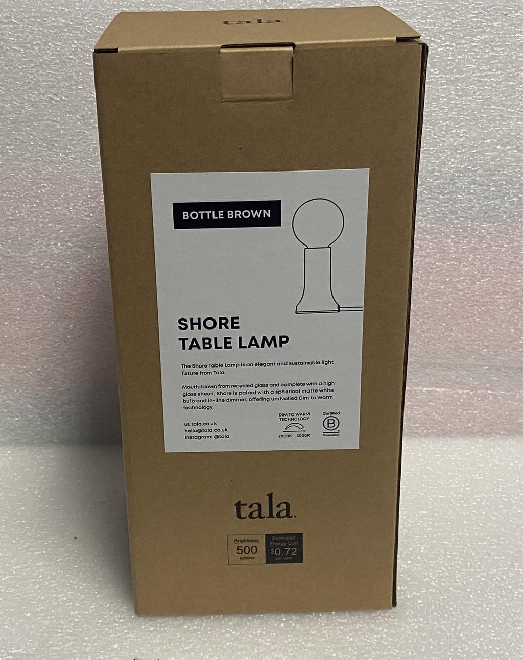 Tala SHR-G95-BTL-TBL-01-US Shore Table Lamp Bottle Brown G95 LED
