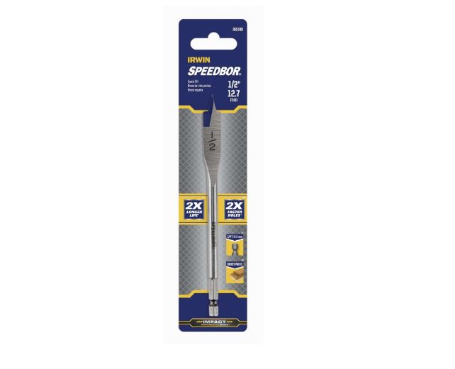 Irwin Speedbor 1/2 in. X 6 in. L Carbon Steel Wood Boring Bit, 4 Pack